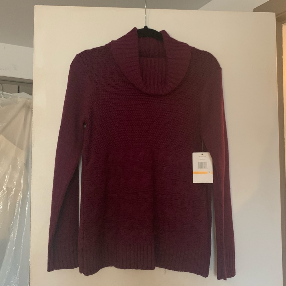 Purple Cowl Neck Sweater (Small)